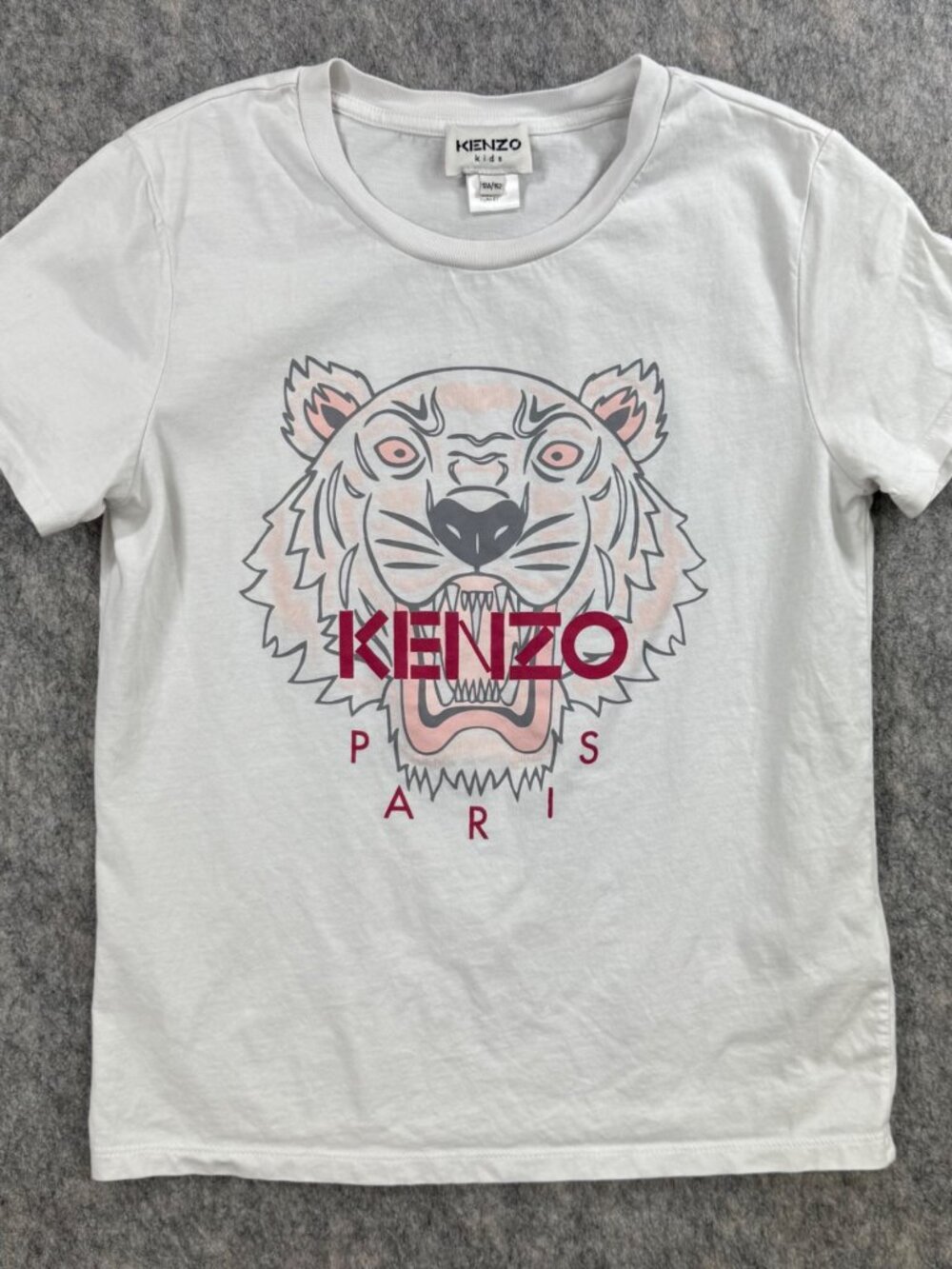 Kenzo Kids Tiger T Shirt Sz 12 A White Short Sleeve Unisex